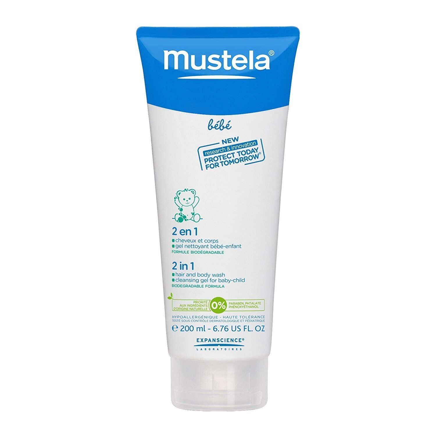 mustela 2 in 1 hair & body shampoo