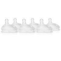 Olababy Gentle Bottle Silicone Replacement Nipple, 6 Pack - (X Cut/ Thicker Liquids)