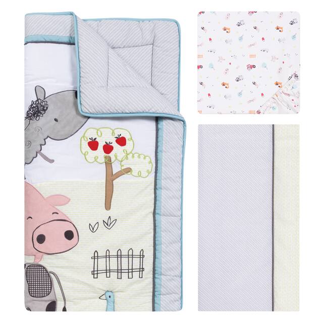 Trend Lab Farm Stack 4-piece Crib Bedding Set