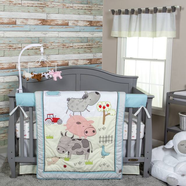 Trend Lab Farm Stack 4-piece Crib Bedding Set