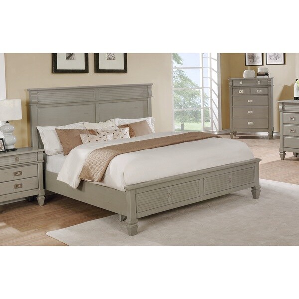 York Antique Grey Storage Platform Bed