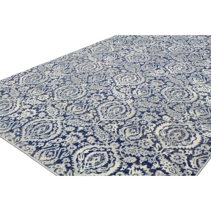 Bashian Elena Blue Machine Made Transitional Area