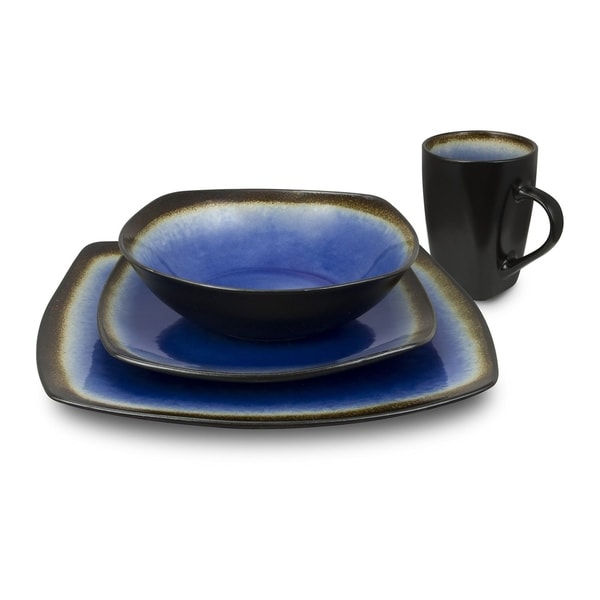 Shop Kalorik Haus Blue Ceramic 16-piece Square Dinnerware ...