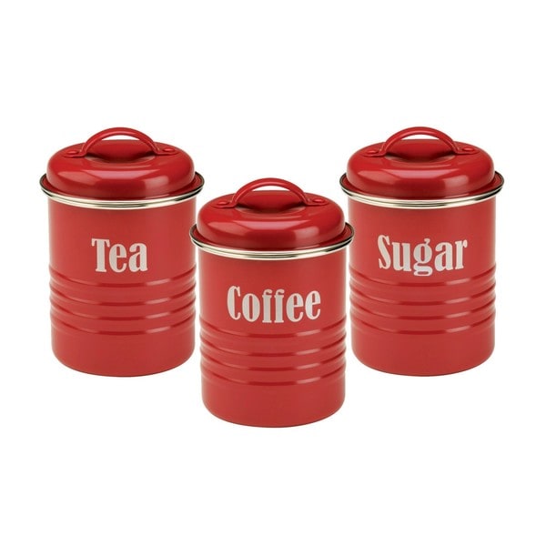 Shop Typhoon Vintage Kitchen Red Storage Canisters - Set ...