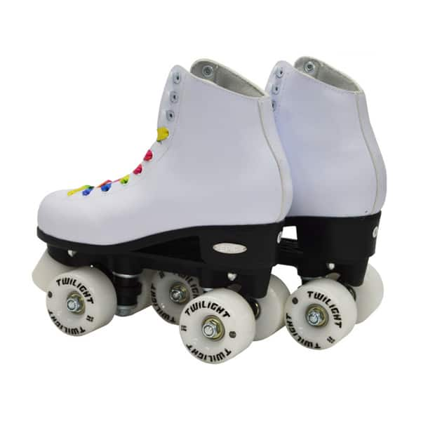 Epic Allure Light-Up Quad Roller Skates, White, Youth 1