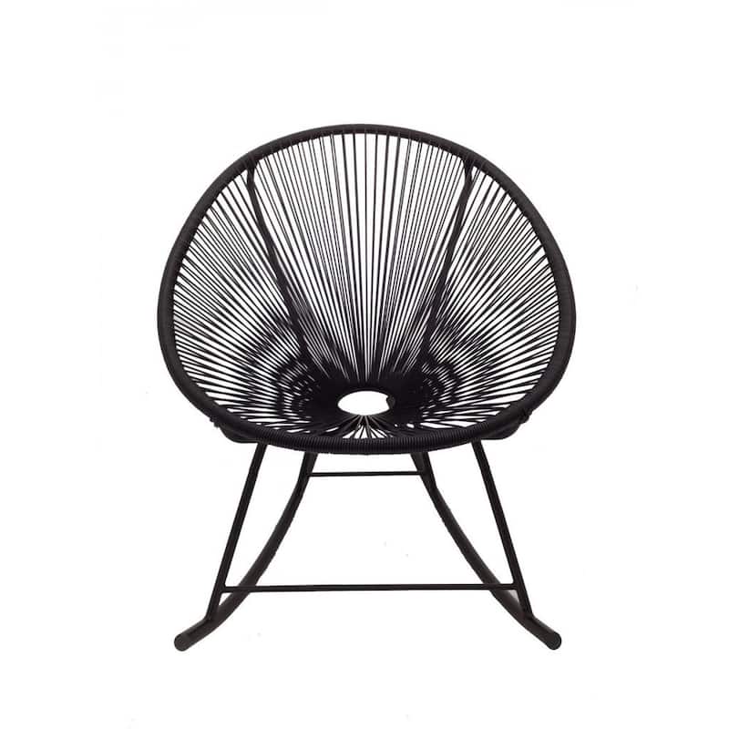 Acapulco Black Vinyl Indoor/Outdoor Rocking Chair