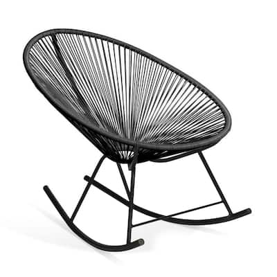 Acapulco Black Vinyl Indoor/Outdoor Rocking Chair