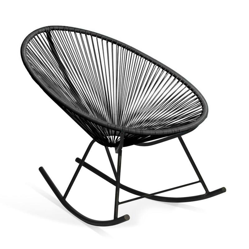Acapulco Black Vinyl Indoor/Outdoor Rocking Chair