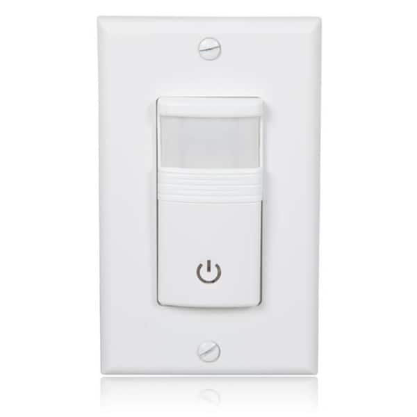 LIDER Motion Sensor Switch With Wall Plate, UL Listed, PIR Sensor Switch, Occupancy/Vacancy, No Neutral Required, Ground Wire Required, 1-Pole, Modern