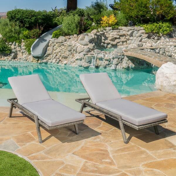 Felton Outdoor Wicker Chaise Lounge with Cushion (Set of 2) by ...