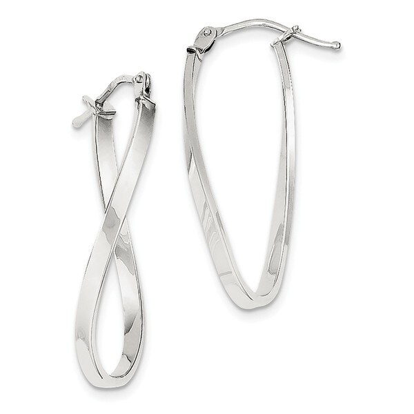 10 Karat White Gold Small Twisted Earrings Free Shipping Today 10 Karat White Gold Small Twisted Earrings