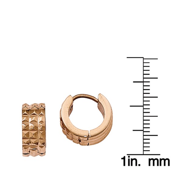 Stainless Steel Brown IP-plated Polished Oval Hinged Hoop Earrings 3mm x 47mm
