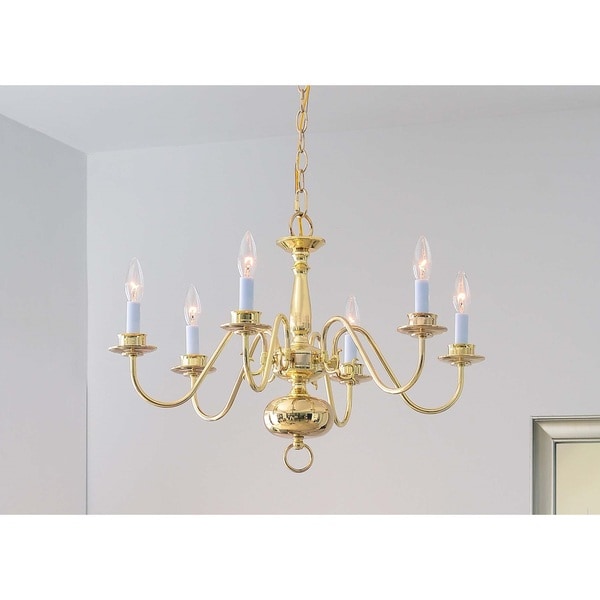 Hayden Polished Brass 6-Light Chandelier