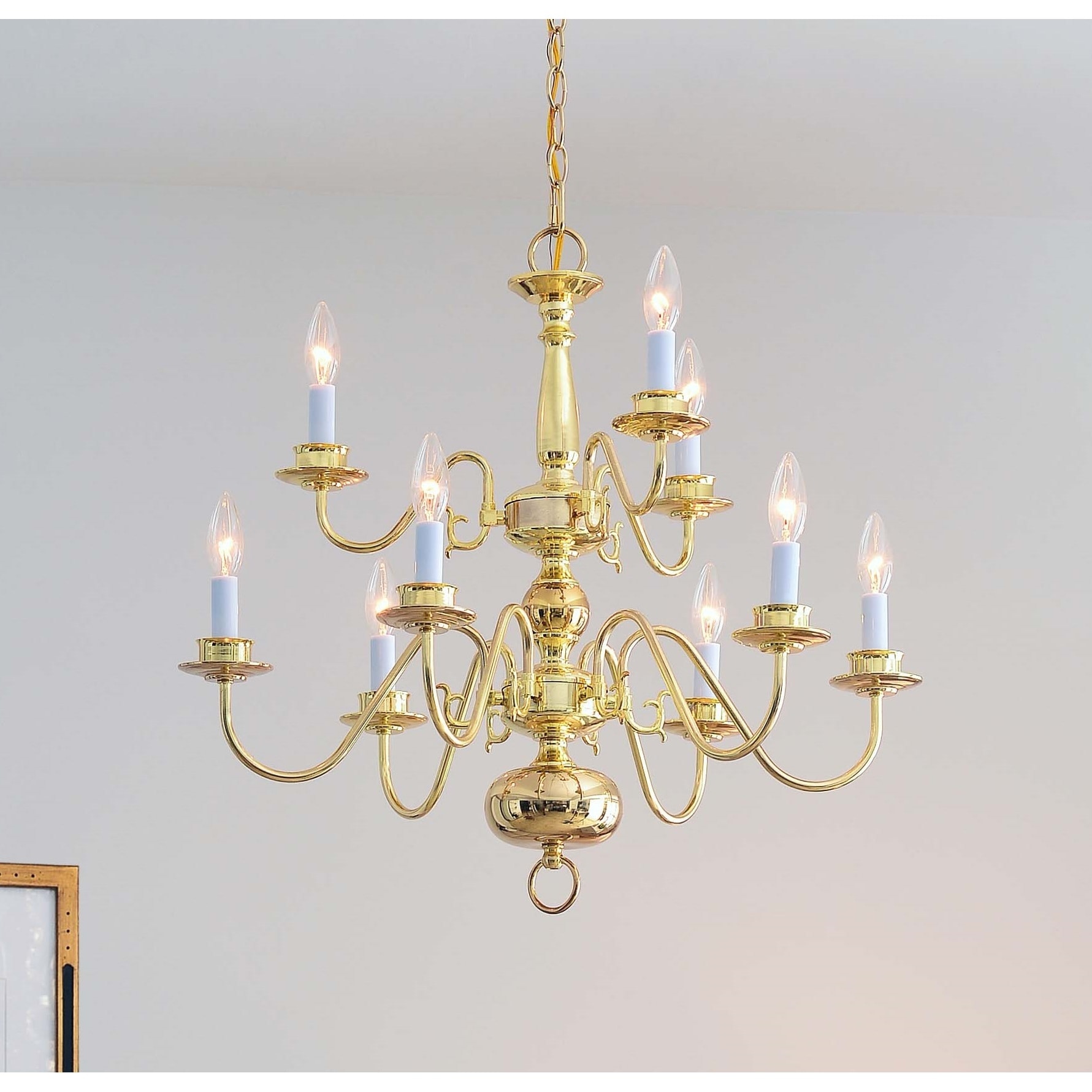 Hayden Polished Brass 9-Light Chandelier (Hayden 9-Light Chandelier) - Chandeliers For Bedrooms by Overstock.com