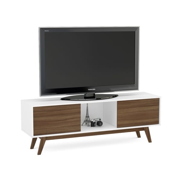 Boahaus White Walnut Wood 2 Closed Compartments Tv Stand On Boahaus White Walnut Wood 2 Closed Compartments Tv Stand