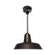 12" Oldage LED Pendant Light in Mahogany Bronze with Galvanized Silver Downrod