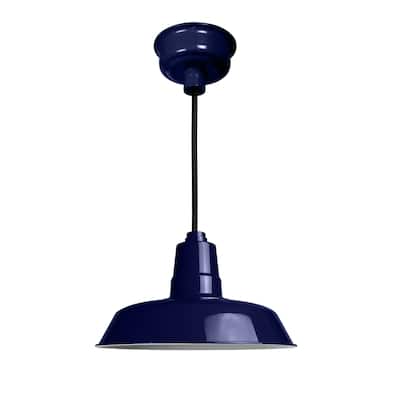 18" Vintage LED Pendant Light in Cobalt Blue