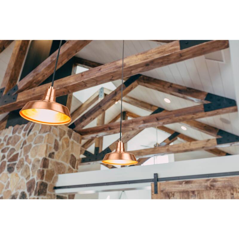 16" Vintage LED Pendant Light in Solid Copper