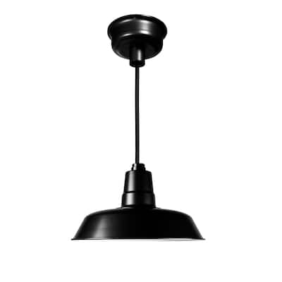 16" Vintage LED Pendant Light in Matte Black