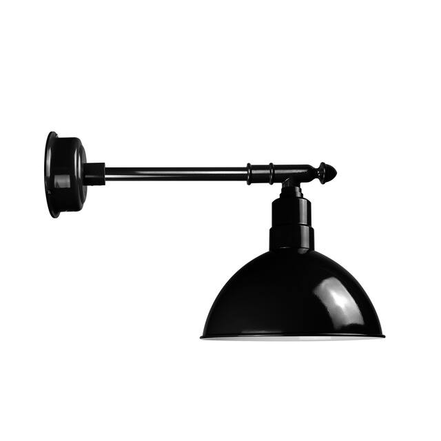 12" Blackspot LED Barn Light with Victorian Arm in Black