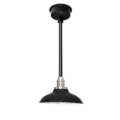 12" Peony LED Pendant Light in Black with Black Downrod