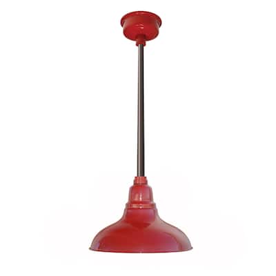Dahlia Red Metal LED Pendant Barn Light