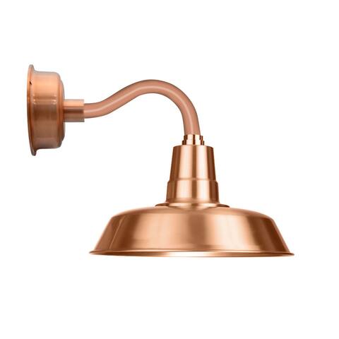 14" Oldage LED Sconce Light with Chic Arm in Solid Copper