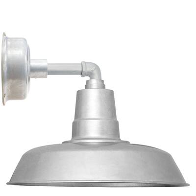 14" Oldage LED Sconce Light with Cosmopolitan Arm in Galvanized Silver