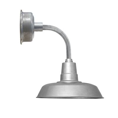 14" Oldage LED Sconce Light with Trim Arm in Galvanized Silver