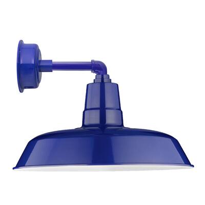 14" Oldage LED Sconce Light with Cosmopolitan Arm in Cobalt Blue