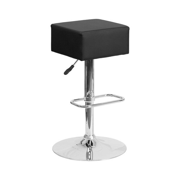 Bar Stools With Square Base Zef Jam Offex Chrome Base Black Vinyl Adjule Height Square Bar Stool