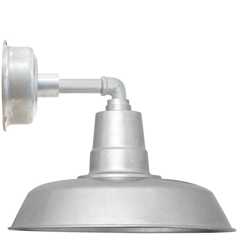12" Oldage LED Sconce Light with Cosmopolitan Arm in Galvanized Silver