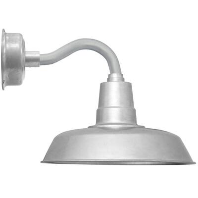 12" Oldage LED Sconce Light with Chic Arm in Galvanized Silver