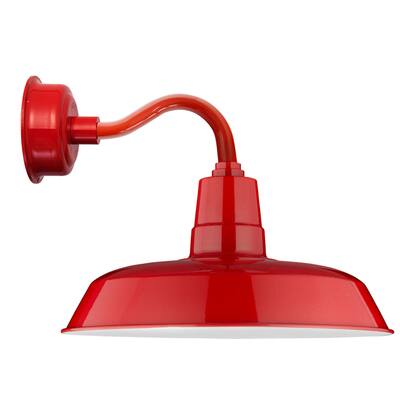 12" Oldage LED Sconce Light with Chic Arm in Cherry Red