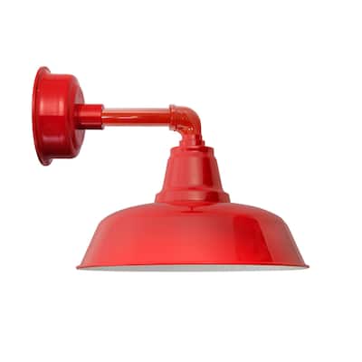 14" Goodyear LED Sconce Light with Cosmopolitan Arm in Cherry Red
