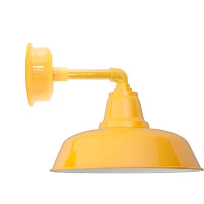 12" Goodyear LED Sconce Light with Cosmopolitan Arm in Yellow
