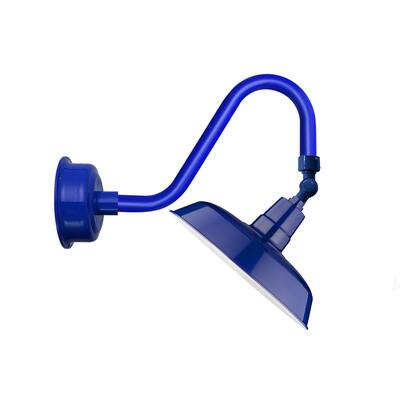 12" Oldage LED Sign Light with Vintage Arm in Cobalt Blue