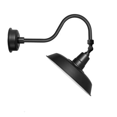 12" Oldage LED Sign Light with Contemporary Arm in Matte Black