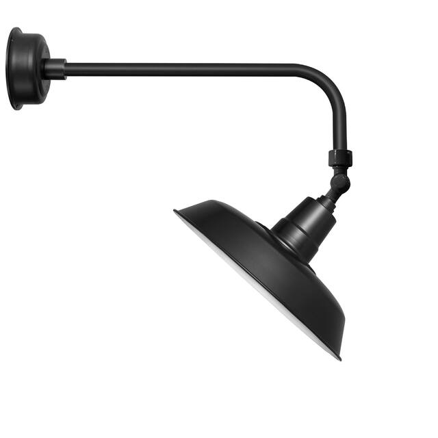 14" Oldage LED Sign Light with Traditional Arm in Matte Black