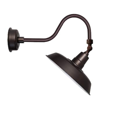 16" Oldage LED Sign Light with Contemporary Arm in Mahogany Bronze