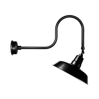 22" Oldage LED Sign Light with Industrial Arm in Matte Black
