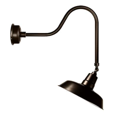 22" Oldage LED Sign Light with Sleek Arm in Mahogany Bronze