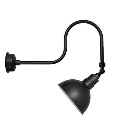 14" Blackspot LED Sign Light with Industrial Arm in Matte Black