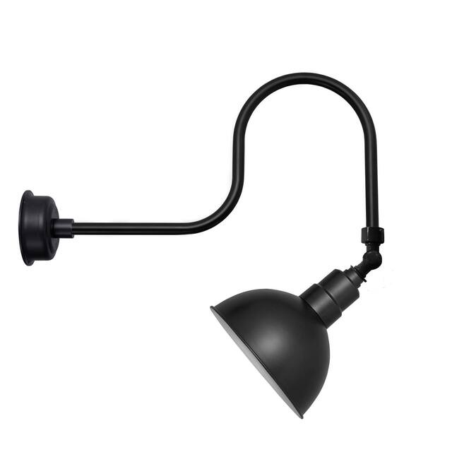 8" Blackspot LED Sign Light with Industrial Arm in Matte Black