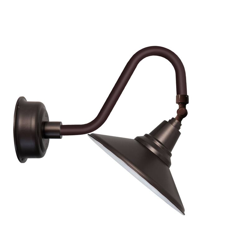 12" Calla LED Sign Light with Vintage Arm in Mahogany Bronze