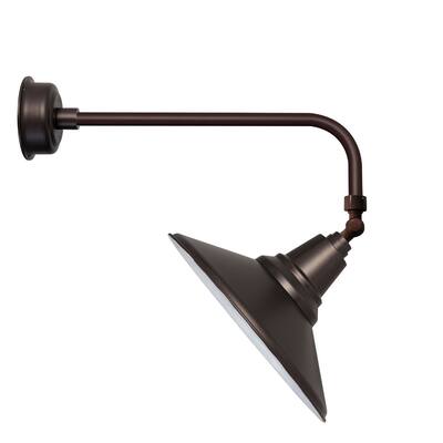 14" Calla LED Sign Light with Traditional Arm in Mahogany Bronze