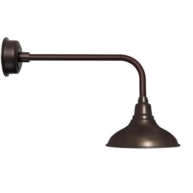 12" Dahlia LED Sign Light with Traditional Arm in Mahogany Bronze