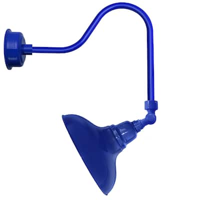 8" Dahlia LED Sign Light with Sleek Arm in Cobalt Blue