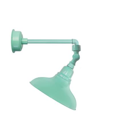 8" Dahlia LED Sign Light with Metropolitan Arm in Jade