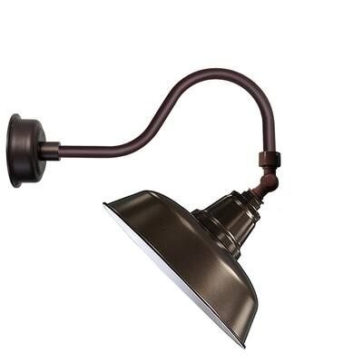12" Goodyear LED Sign Light with Contemporary Arm in Mahogany Bronze